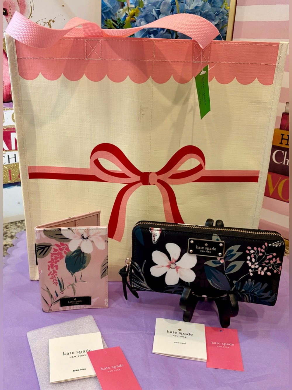 NWT KATE SPADE BUNDLE
Wallet/Passport Holder/Tote - Black, Pink, White - Picture 16 of 16